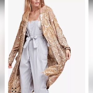 Free People Half Moon Paisley Duster